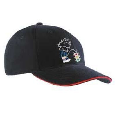 Baseballcap mit Textildruck - Pinkelmännchen gegen Ampel - 52049 schwarz