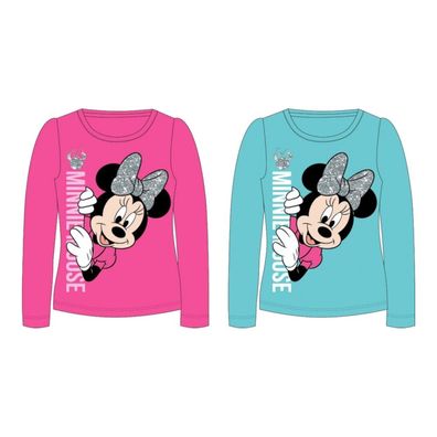 Langarm- Shirt Minnie Mouse | glitzernder Schleife & Schriftzug