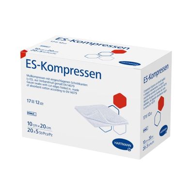 Hartmann ES-Kompressen 10 x 20 cm, 12-fach, steril | Packung (100 Stück)