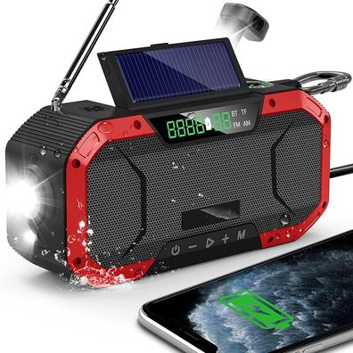 Notfall-Radio Solar FM/AM Solar-Kurbelradio mit LED-Leselampe