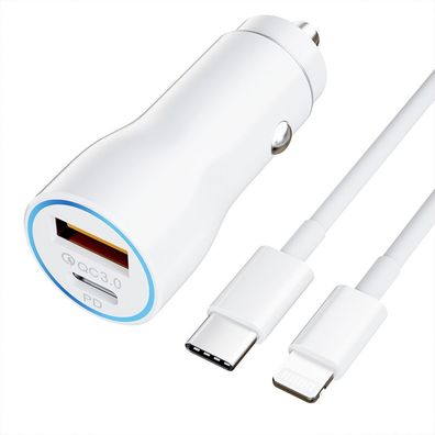 Zigarettenanzénder USB C, 38W KFZ Ladegerät iPhone Autoladegerät