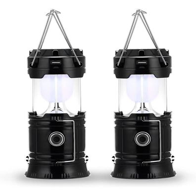 2er-Pack LED-Campinglaterne: Tragbare Outdoor-Laterne