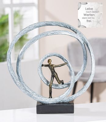 Gilde Skulptur, rund, "Liberation", Läufer, Kunstharz, weiß, VE 1, L. 13 cm, B