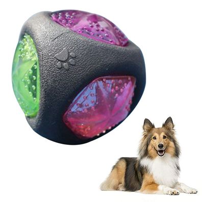 Hundespielzeugball mit LED-Licht und Quietscher, Hundebälle, Spielzeug fér