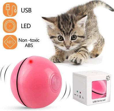 Interaktives Katzenspielzeug, um 360 Grad selbstdrehender Ball, USB