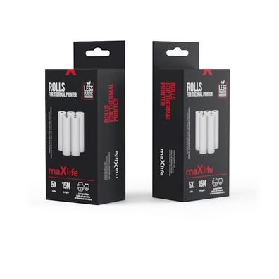 maXlife Rollen für den tragbaren MINI CAT Thermodrucker 5-Teiliger Set