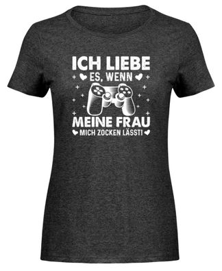 ICH LIEBE ES, WENN MEINE FRAU MICH - Damen Melange Shirt