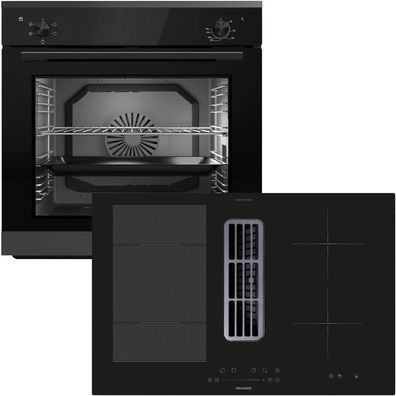 Oranier Backofen Set 5 Funktionen autark & Flexx-Induktion 80 cm mit Dunstabzug