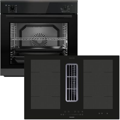 Oranier Backofen Set 9 Funktionen autark mit Flächen-Induktion 80 cm Dunstabzug