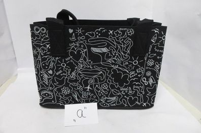 Gilde Tasche, rechteckig, "Modern Art", Einliniendesign, Filz, schwarz, VE 4, L