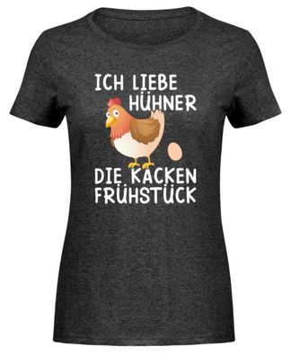 ICH LIEBE HÜHNER DIE KACKEN Frühstück - Damen Melange Shirt