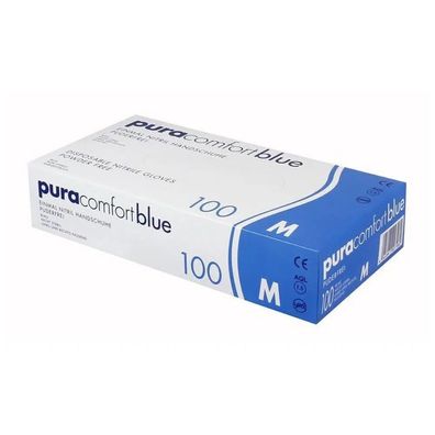 Puracomfort BLUE, Nitril-Untersuchungshandschuh, puderfrei, blau, Gr. S | Box (100 St