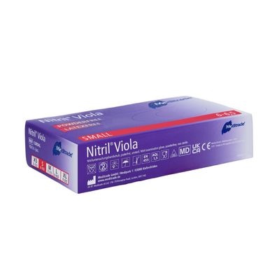 10x Meditrade Nitril® Viola Nitrilhandschuhe Farbig lila - S / Lila | Packung (100 Ha