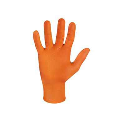 10x Meditrade StellarGrip, orange Einweghandschuh aus Nitril - Größe M | Packung (50