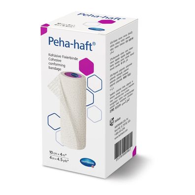 140x Hartmann Peha-haft® latexfrei Fixierbinde - 1 Stk. - 10 cm x 4 m | Packung (1 St