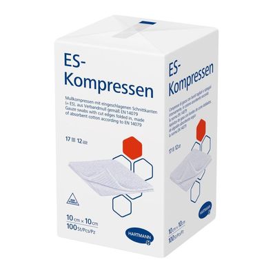 Hartmann ES-Kompressen 10 x 10 cm, 12-fach, unsteril - 100 Stück | Packung (100 Stück