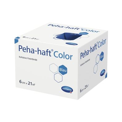 24x Hartmann Peha-haft Color elastische Fixierbinde, blau - 8 cm x 21 m | Packung (1