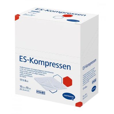 Hartmann ES-Kompressen 5 x 5 cm, 12-fach, steril - 5 x 20 Stück | Packung (100 Stück)