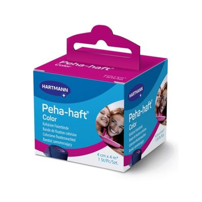 20x Hartmann Peha-haft Color elastische Fixierbinde, blau - 4 cm x 4 m | Packung (1 S