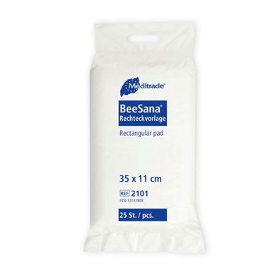 8x Meditrade BeeSana® Rechteckvorlage, 11 x 35 cm | Packung (25 Stück)