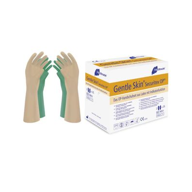 4x Gentle Skin® Securitex® OP, OP-Handschuh aus Latex, steril, puderfrei, Gr. 7 | Pac