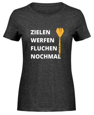 ZIELEN WERFEN Fluchen Nochmal - Damen Melange Shirt