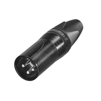 Neutrik XLR 3P Connector - male - Neutrik XX Schwarzes Metallgehäuse - Silberkontakte