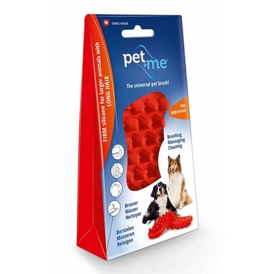 Pet+Me Dog Langhaar Bürste rot