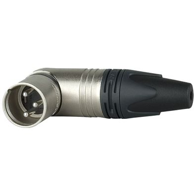 Neutrik XLR 3P 90° Connector - male - Neutrik RX Silberkontakte - Nickelgehäuse