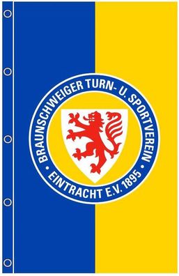 Eintracht Braunschweig Hissfahne Logo 300x175 cm Fussball 3. Bundesliga Yellow