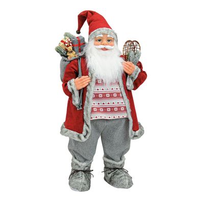 Nikolaus in Rot/Grau 80 cm