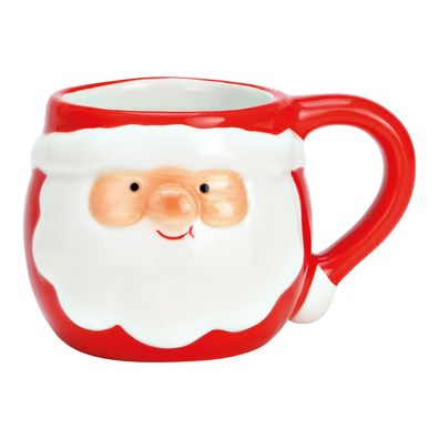 Espressotasse 3D Nikolaus aus Keramik Rot 4 Stück