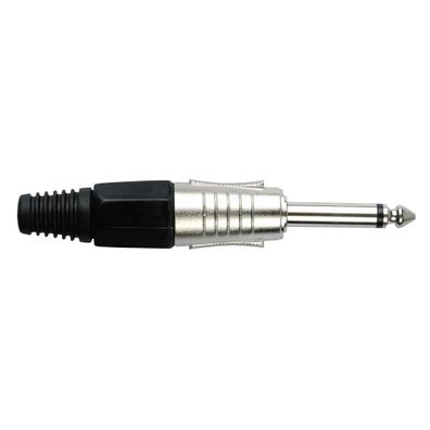 DAP 6.3 mm Jack Plug Mono Nickel housing Schwarze Kappe