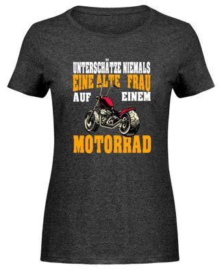 Unterschätze niemals eine alte Frau auf - Damen Melange Shirt