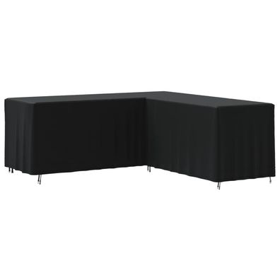 vidaXL Gartensofa-Abdeckung L-Form Schwarz 254x254x80 cm 420D Oxford