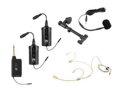 Omnitronic Set FAS TWO + 2x BP + Headset + Akustikgitarren-Mikrofon 660-690MHz