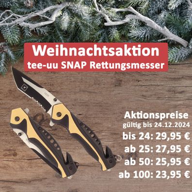 tee-uu SNAP EVO Rettungsmesser 9 cm Stahlklinge mit Glaszertrümmerer