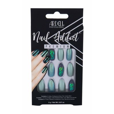 Ardell Nail Addict Green Glitter Chrome False Nails