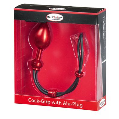 Malesation Cock-Grip mit Alu-Plug groß, rot