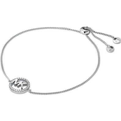 Glittering silver bracelet with MKC1246AN040 logo