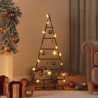 vidaXL Metall-Weihnachtsbaum für Dekorationen Schwarz 90 cm