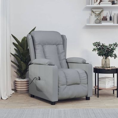 vidaXL Relaxsessel Elektrisch Hellgrau Stoff