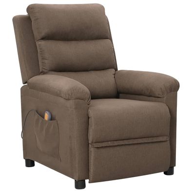 vidaXL Massagesessel Taupe Stoff