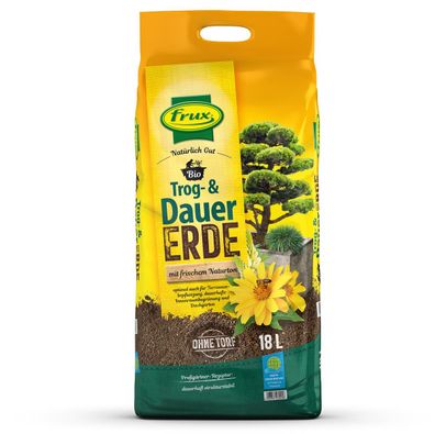 frux® Bio Trog- & Dauererde Natürlich Gut torffrei - 18 Liter