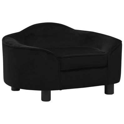 vidaXL Hundesofa Schwarz 67x47x36 cm Plüsch