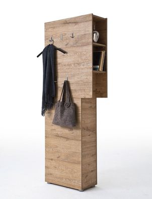 Garderobenpaneel Victoria 3 Eiche 70/55x190x29 cm Wandpaneel Garderobe