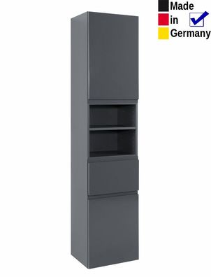 Hochschrank Newport 5 Hochglanz grau 40x180x35 cm Seitenschrank