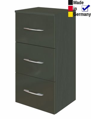 Unterschrank Fiona 3 Hochglanz grau 40x79x35 cm Auszugschrank