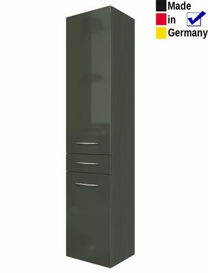 Hochschrank Fiona 6 Hochglanz grau 40x180x35 cm Seitenschrank