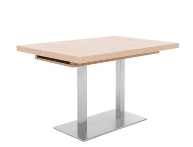 Säulentisch Quade Eiche Sonoma Edelstahl 120(160/200)x80 Esstisch